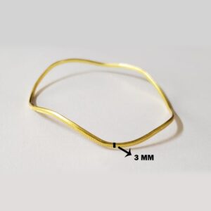 22 kt yellow gold wave thin twisted women's bracelet bangle 12 grams