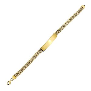 22 kt yellow gold byzantine link men's bracelet 14 grams 8 mm