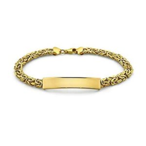 22 kt yellow gold byzantine link men's bracelet 14 grams 8 mm
