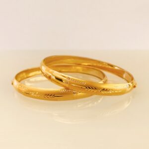 22 kt yellow gold handmade slip-on bracelet bangles 22 gms