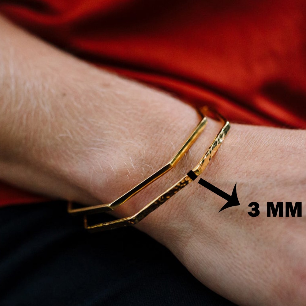 22 kt yellow gold geometric women's bracelet bangle 24 grams