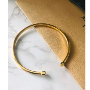 22k men's gold cuff bracelet, glossy square torque cuff bracelet, 25g