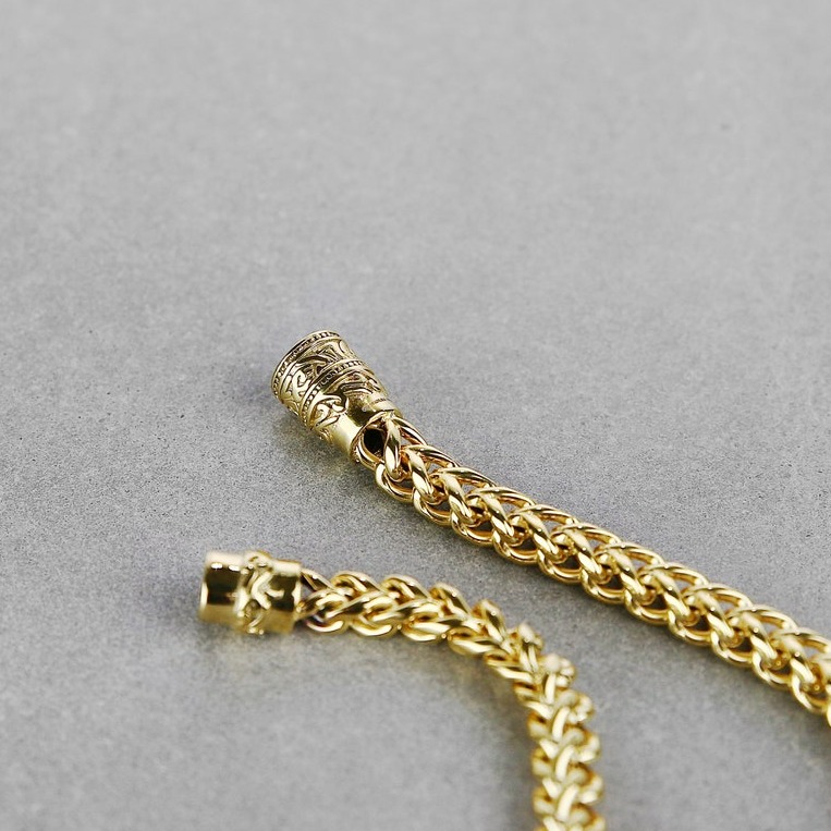 22 kt yellow gold franco chain handmade men's bracelet 25 gms