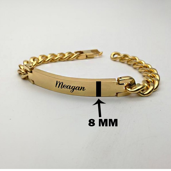 18 kt yellow gold custom engraved personalized signature bracelet 30g
