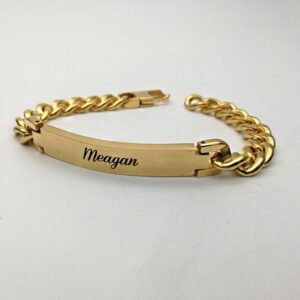 18 kt yellow gold custom engraved personalized signature bracelet 30g