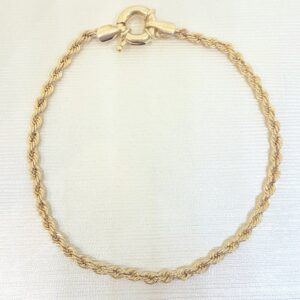 18 kt yellow gold rope chain women's bracelet bangle chain
