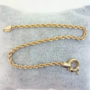 18 kt yellow gold rope chain women's bracelet bangle chain