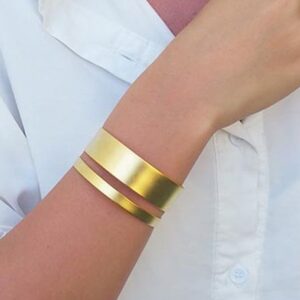 22 kt solid yellow gold statement open cuff bangle bracelet