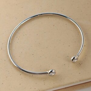 14 kt white gold cubic zirconia cuff bangle bracelet