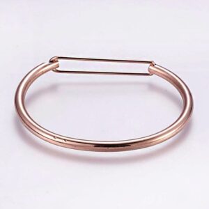 14 kt real solid rose gold stacking d shape gift bangle bracelet