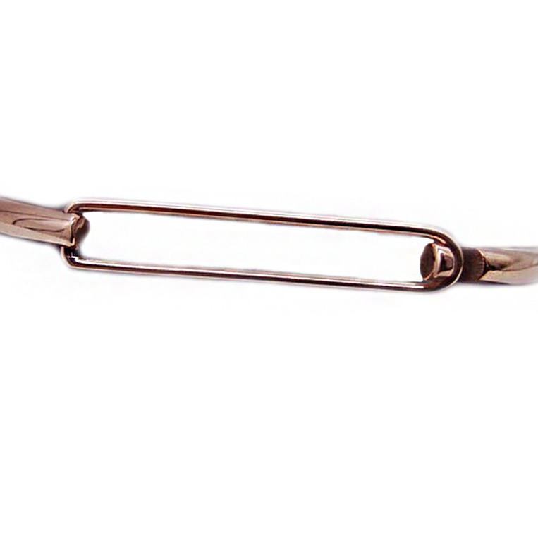 14 kt real solid rose gold stacking d shape gift bangle bracelet
