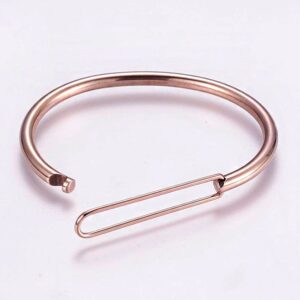 14 kt real solid rose gold stacking d shape gift bangle bracelet