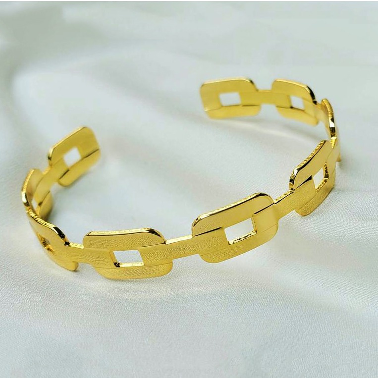 22 kt hallmark real solid yellow gold open cuff bangle bracelet