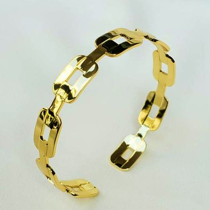 22 kt hallmark real solid yellow gold open cuff bangle bracelet