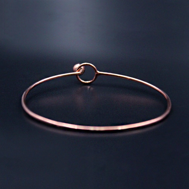 14 kt real solid rose gold edgy boho chic hinge bangle bracelet