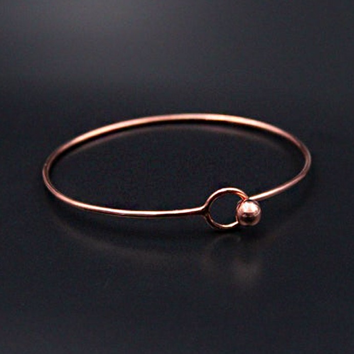 14 kt real solid rose gold edgy boho chic hinge bangle bracelet