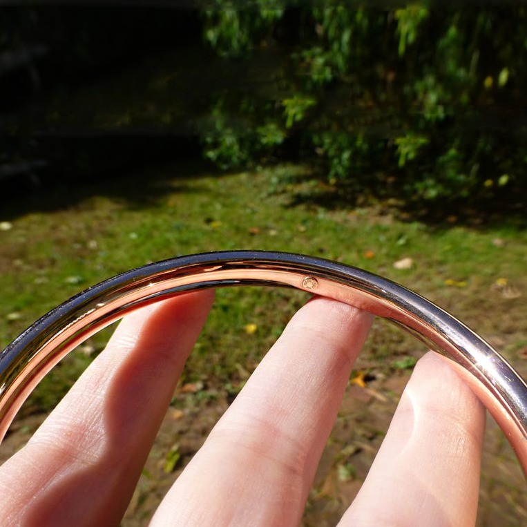 14 kt hallmark real solid white gold plain hinge bangle bracelet