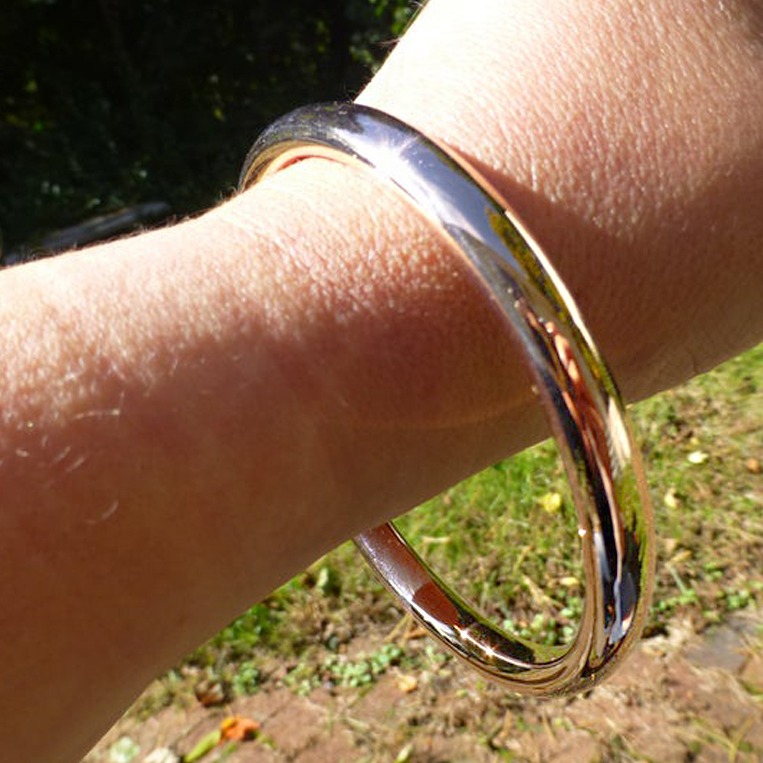 14 kt hallmark real solid white gold plain hinge bangle bracelet