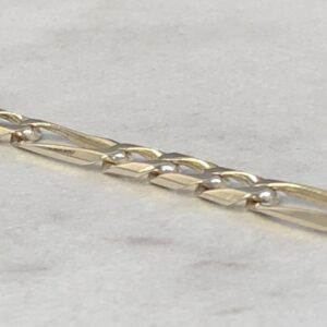 14 kt hallmark real solid white gold figaro link men's bracelet