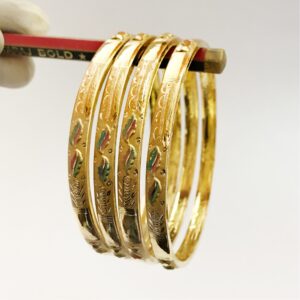 18 kt yellow gold handmade slip-on bracelet bangles 40 grams