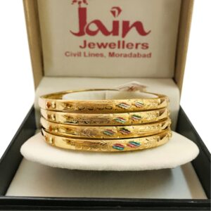 18 kt yellow gold handmade slip-on bracelet bangles 40 grams