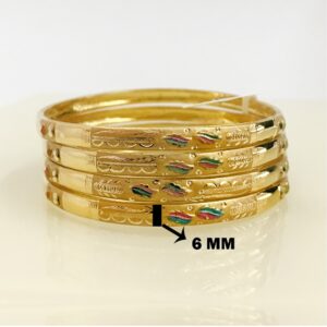 18 kt yellow gold handmade slip-on bracelet bangles 40 grams