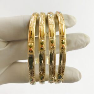 18 kt yellow gold handmade slip-on bracelet bangles 40 grams