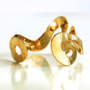 18 kt hallmark real yellow gold modern cuff bangle bracelet