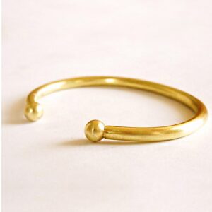 18 kt real solid yellow gold open torque cuff bangle bracelet 4mm
