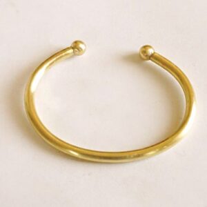 18 kt real solid yellow gold open torque cuff bangle bracelet 4mm
