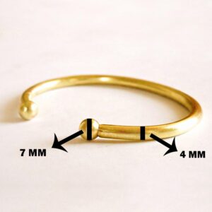 18 kt real solid yellow gold open torque cuff bangle bracelet 4mm