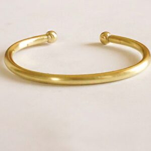 18 kt real solid yellow gold open torque cuff bangle bracelet 4mm