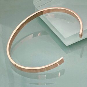 14 kt hallmark real solid rose gold open plain cuff bangle bracelet