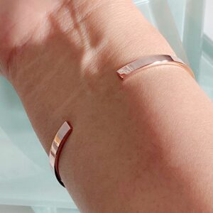 14 kt hallmark real solid rose gold open plain cuff bangle bracelet
