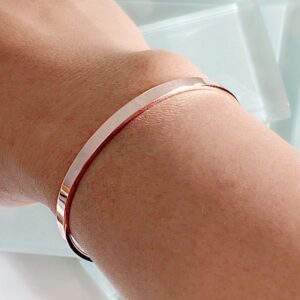 14 kt hallmark real solid rose gold open plain cuff bangle bracelet
