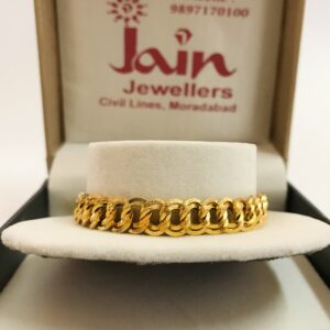 18 kt yellow gold cuban link chain men's bracelet 9 mm