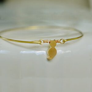 18 kt real solid yellow gold cat bridesmaids gifts bangle bracelet