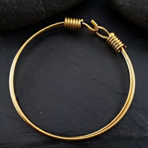 18 kt real solid yellow gold blanks charm hinge bangle bracelet