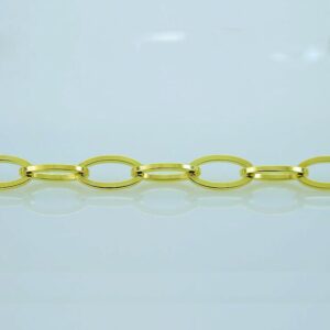 18 k hallmark real solid yellow gold oval link chain men's bracelet