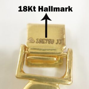 18 kt real solid yellow gold box link chain men's bracelet 7.5 mm