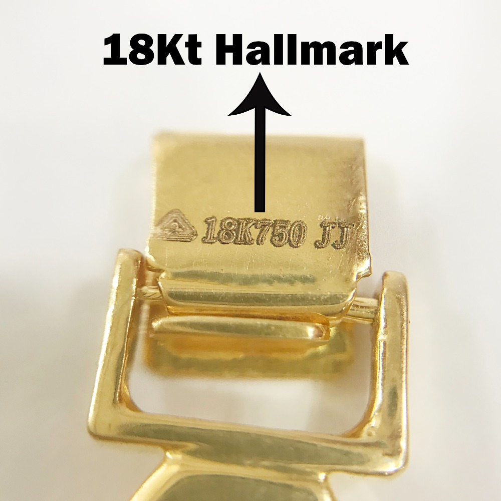 18 kt real solid yellow gold box link chain men's bracelet 7.5 mm - Image 5