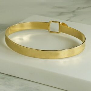 18 k hallmark real solid yellow gold women & men's bangle bracelet