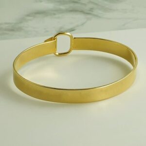 18 k hallmark real solid yellow gold women & men's bangle bracelet