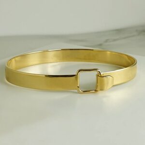 18 k hallmark real solid yellow gold women & men's bangle bracelet
