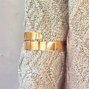 22 k real solid yellow gold adjustable big arm cuff bangle bracelet