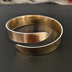 22 k real solid yellow gold adjustable big arm cuff bangle bracelet