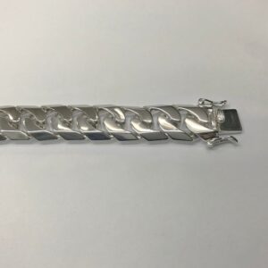 14 kt hallmark real solid white gold luxury men's bracelet 15 mm