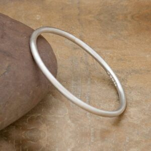 14 kt real solid white gold eden slip-on bangle bracelet wide 4 mm