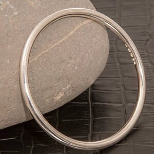 14 kt real solid white gold eden slip-on bangle bracelet wide 4 mm