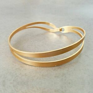 18 kt hallmark real solid yellow gold wave cuff bangle bracelet